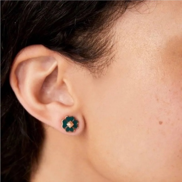Kate Spade Spades & Studs Earrings in Green - Picture 3 of 3